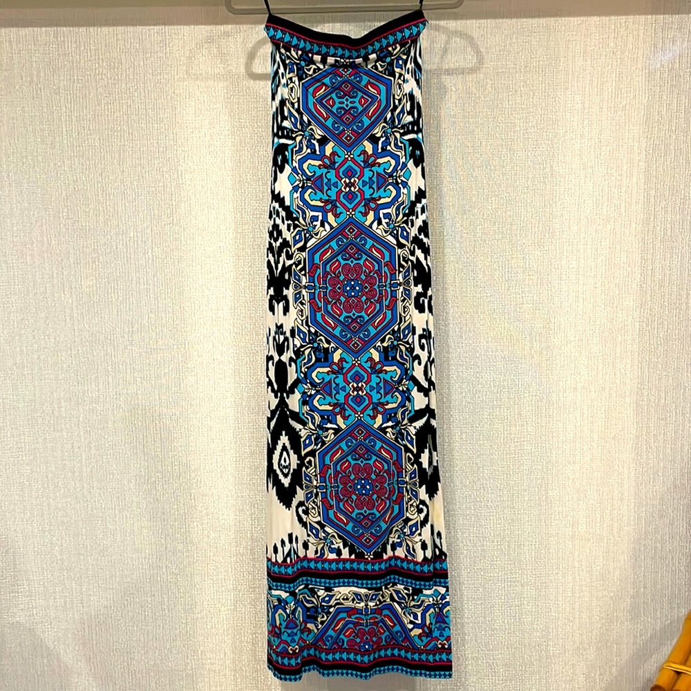 Strapless Hale Bob print maxi